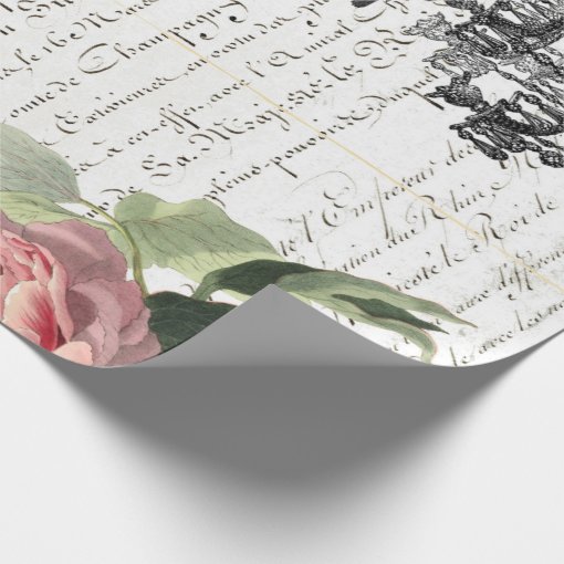 Floral Bee Script Wrapping Paper | Zazzle