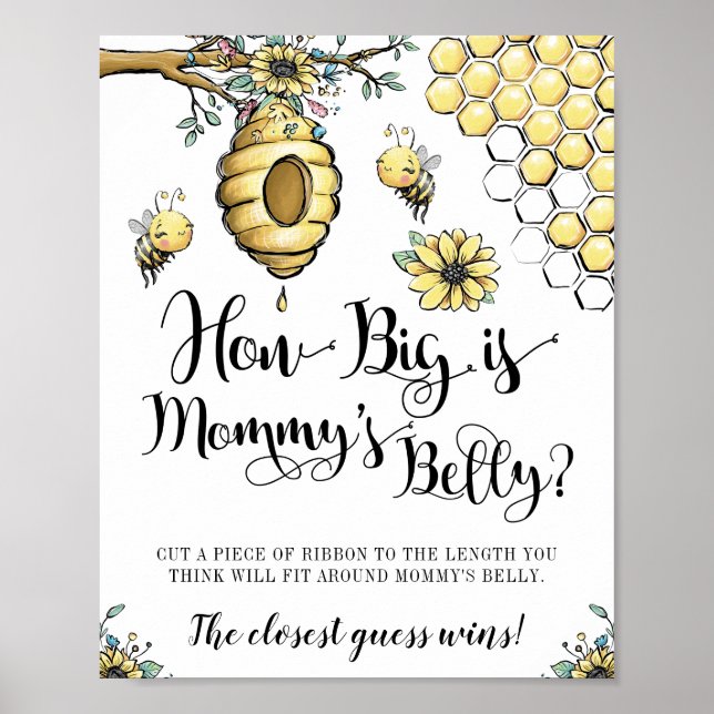Floral Beehive Honey Sweet Bee Belly Game Poster (Front)