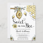 Floral Beehive Honey Sweet Bee Girl Baby Shower Invitation (Front)