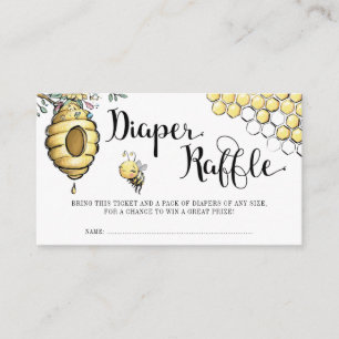 Floral Beehive Honey Sweet Bee Girl Diaper Raffle Enclosure Card