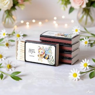  Floral Beehives and little Bee Baby Shower Matchboxes