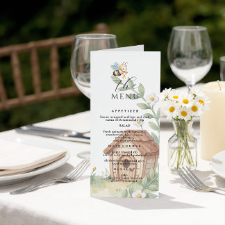 Floral Beehives and little Bee Baby Shower Menu