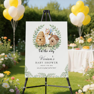 Floral Beehives and little Bee Baby Shower Welcome Foam Board