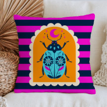 Floral Beetle Insect Stripe Pattern Colorful