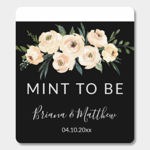 Floral Beige Black Mint Wedding Favors