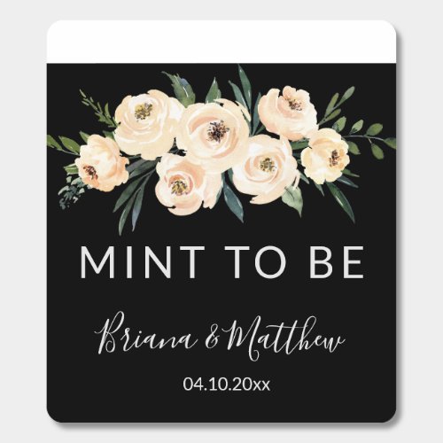 Floral Beige Black Mint Wedding Favors