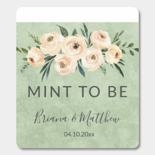 Floral Beige Blush on Green Mint Wedding Favors