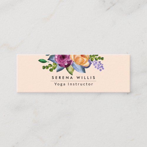 Floral Beige Make up Artist Mini Business Card
