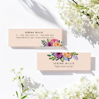 Floral Beige Make up Artist Mini Business Card