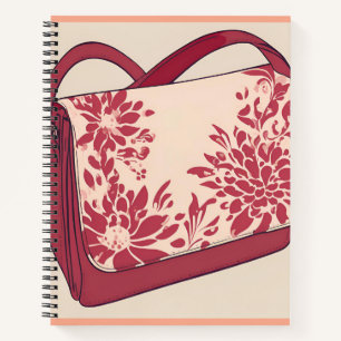 Floral Beige & Red AI art  Notebook