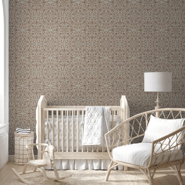 floral beige wallpaper  (Kids)