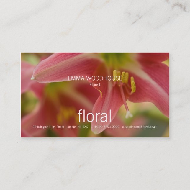 Floral - Belladonna Lily Business Card (Front)