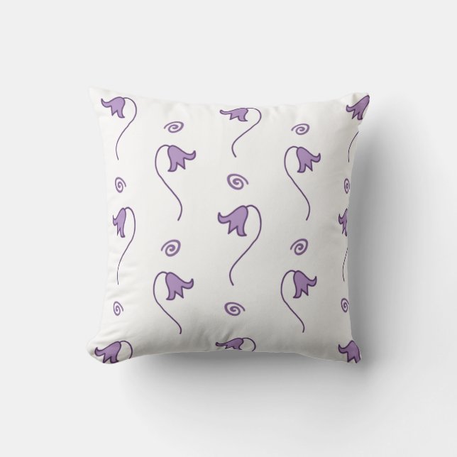 Floral Bells Pattern Throw Pillow (Front)