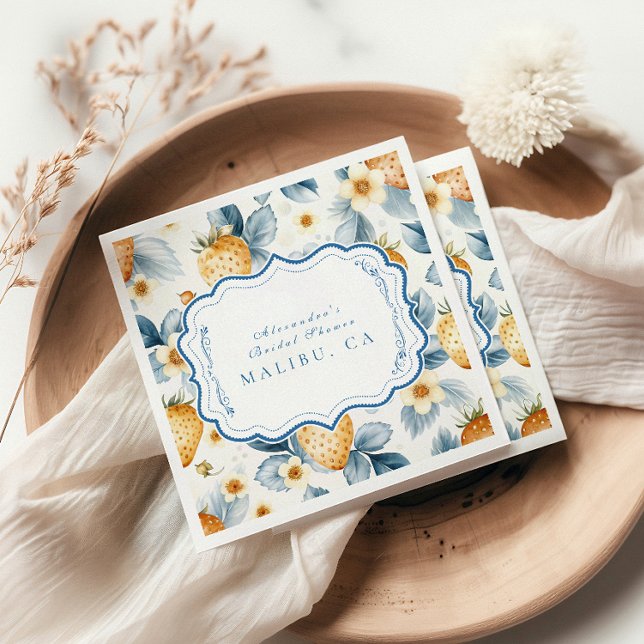 Floral Berry Chic Bridal Shower Napkins (Creator Uploaded)