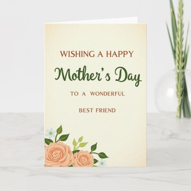 Floral Best Friend Mothers Card (Front)