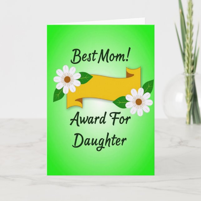 Floral Best Mom Award Card (Front)