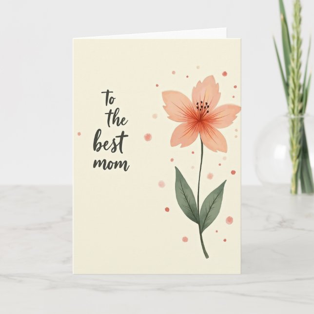 Floral Best Mom Watercolor Card (Front)