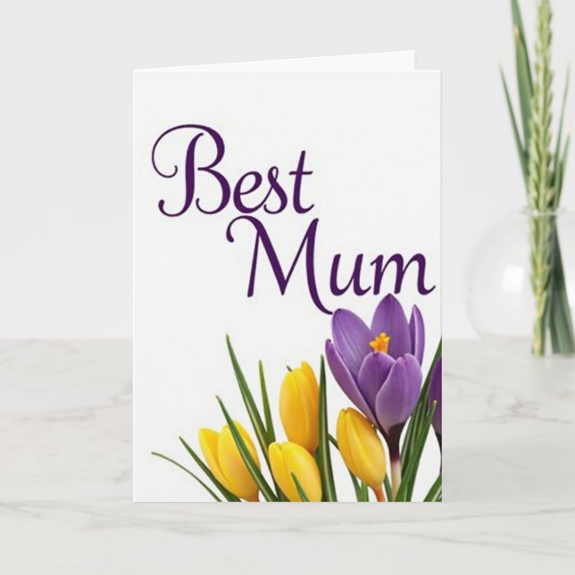 Floral Best Mum Message Card (Front)
