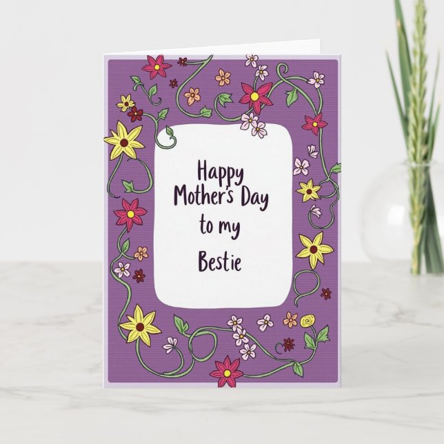Floral Bestie Mothers Day Card (Front)