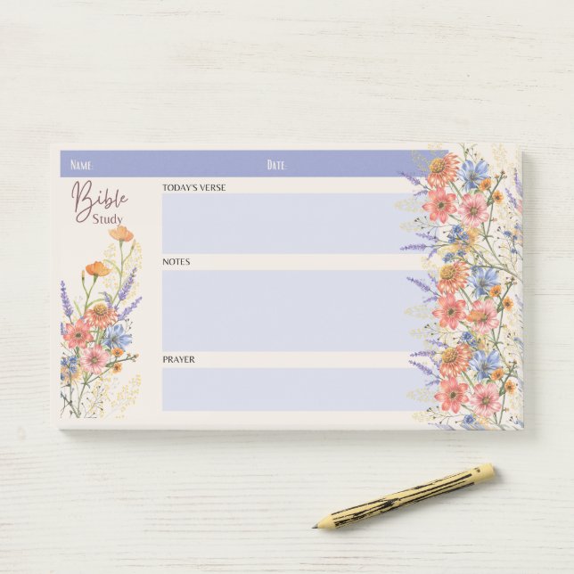 Floral BIBLE STUDY NOTES Christian Faith Gifts (On Desk)