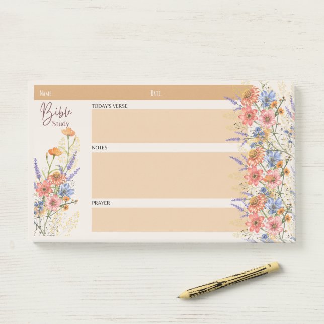 Floral BIBLE STUDY NOTES Christian Faith Gifts (On Desk)