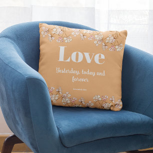 Floral Bible verse about love  Throw Pillow