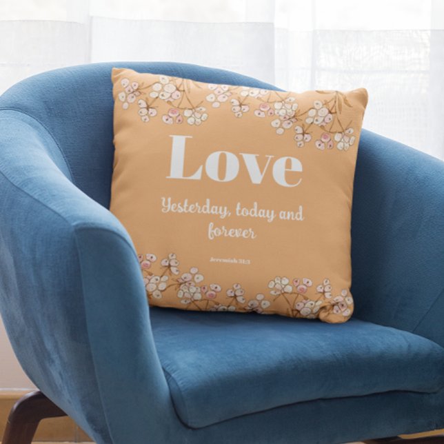 Floral Bible verse about love  Throw Pillow (Creator Uploaded)