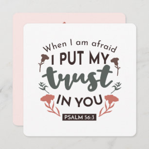 Floral Bible Verse Art 'I Put My Trust in You' Holiday Card