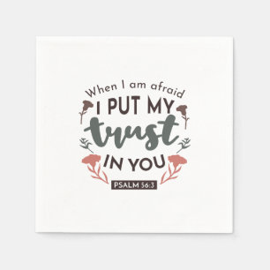 Floral Bible Verse Art 'I Put My Trust in You' Napkins