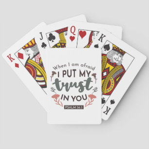 Floral Bible Verse Art 'I Put My Trust in You' Poker Cards