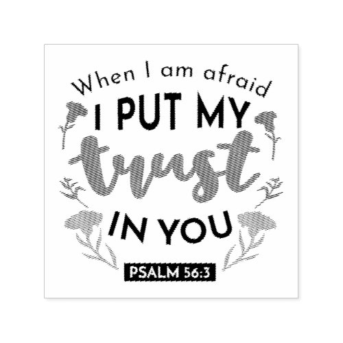 Floral Bible Verse Art I Put My Trust in You Self_inking Stamp