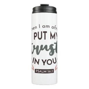 Floral Bible Verse Art 'I Put My Trust in You' Thermal Tumbler