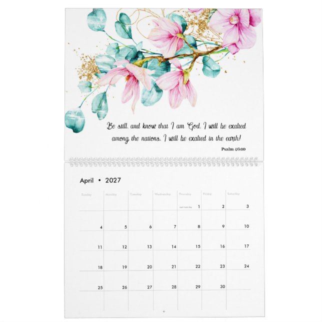 Floral Bible Verse Calendar (Apr 2027)