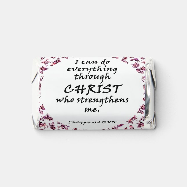 Floral Bible Verse Hershey's Miniatures (Front)