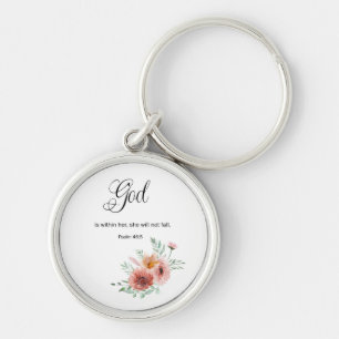 Floral Bible Verse Keychain