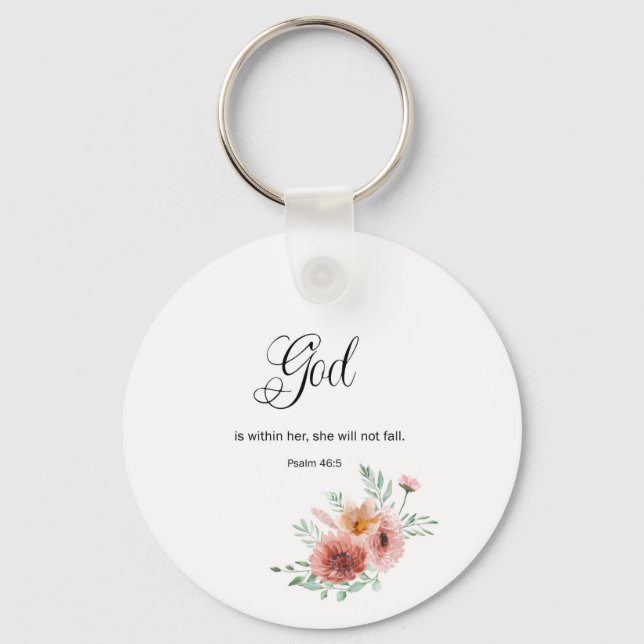 Floral Bible Verse  Keychain (Front)