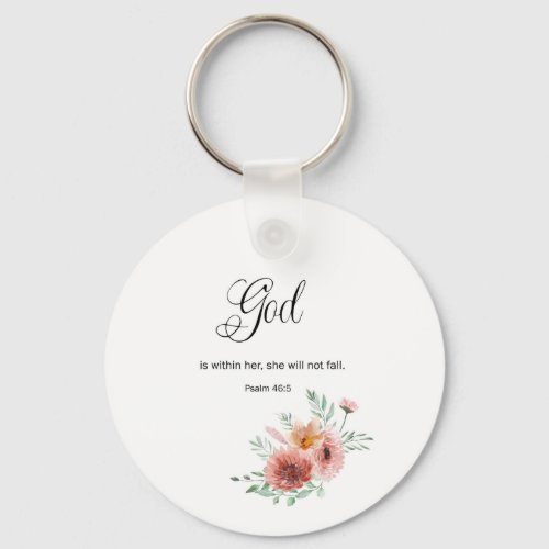 Floral Bible Verse Keychain