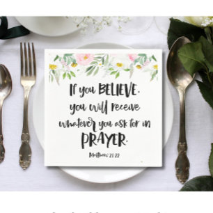 Floral Bible verse Napkins