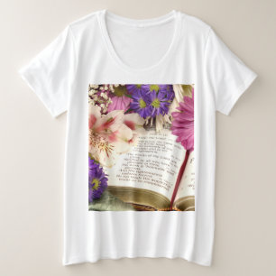 Floral Bible Verse Plus Size Christian T-Shirt