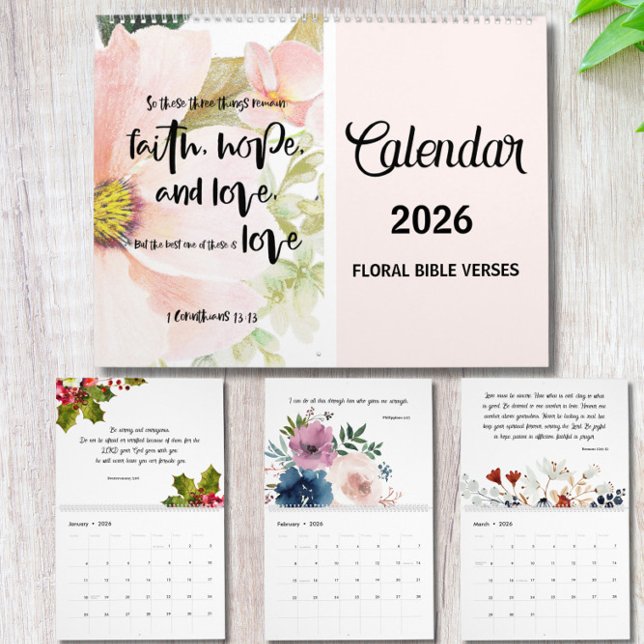 Floral Bible Verse Wall Calendar 2026 (Creator Uploaded)