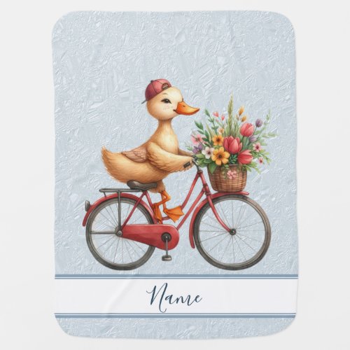 Floral Bicycle Duck Baby Blanket