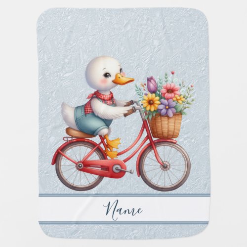 Floral Bicycle Duck Baby Blanket