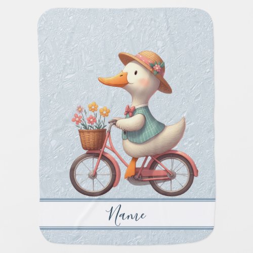 Floral Bicycle Duck Baby Blanket