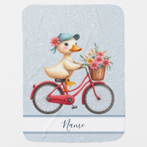 Floral Bicycle Duck Baby Blanket