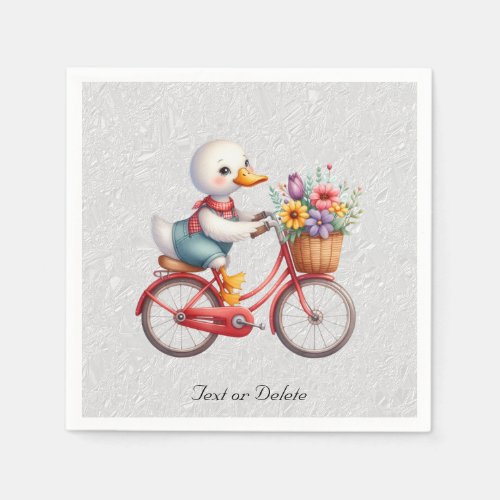 Floral Bicycle Duck Napkins