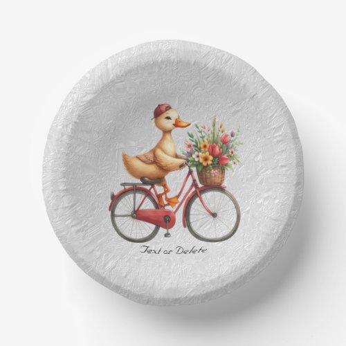 Floral Bicycle Duck Paper Bowl