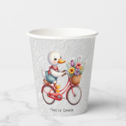 Floral Bicycle Duck Paper Cups