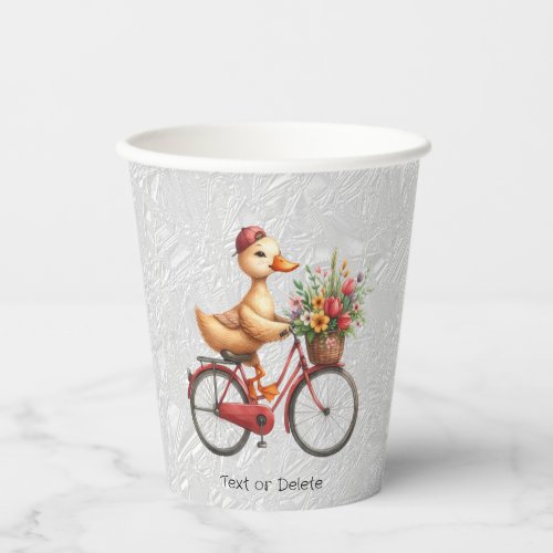 Floral Bicycle Duck Paper Cups