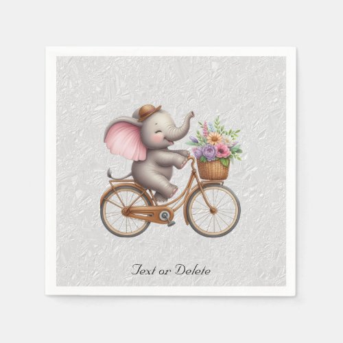 Floral Bicycle Elephant Napkins