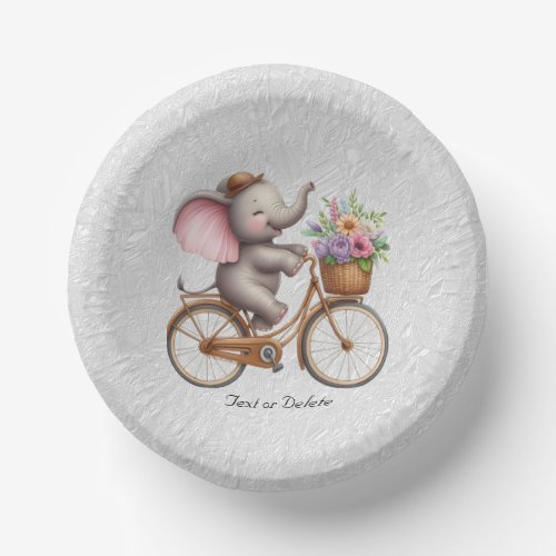 Floral Bicycle Elephant Paper Bowl